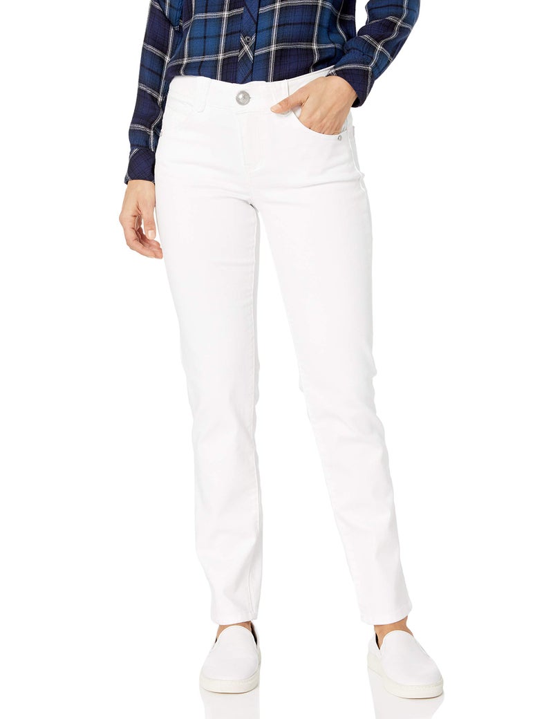 Democracy womens Plus-size "Ab"solution Straight Leg Jeans, Optic White, 16 Plus - Image 1